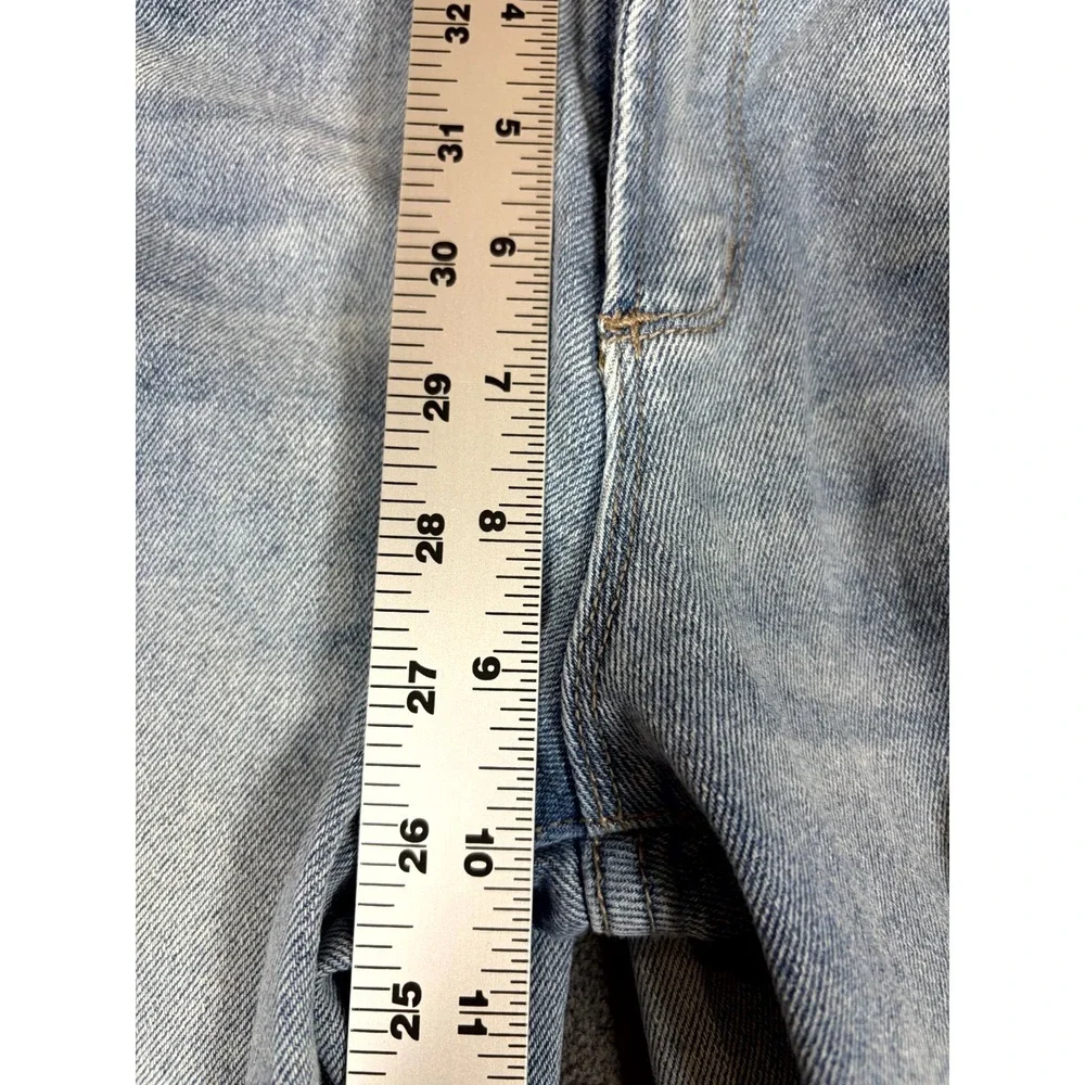 Kendall & Kylie Jeans Womens 3/4 Blue Denim Distressed Whiskered Boho Skinny Leg